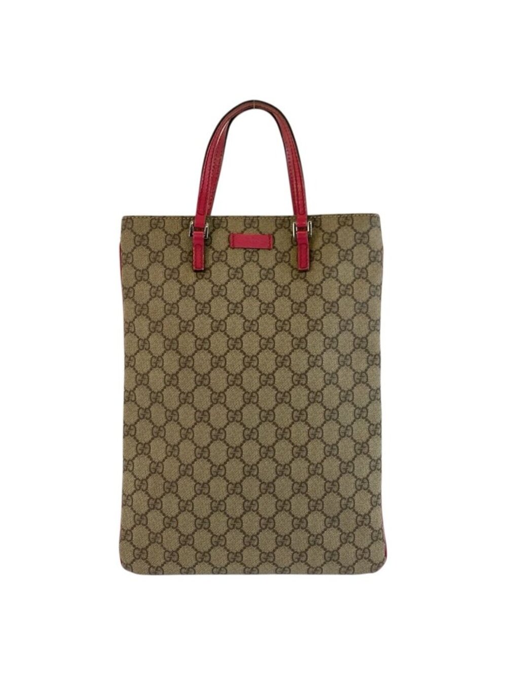 Gucci Beige Pink GG Supreme Canvas Tote Handbag